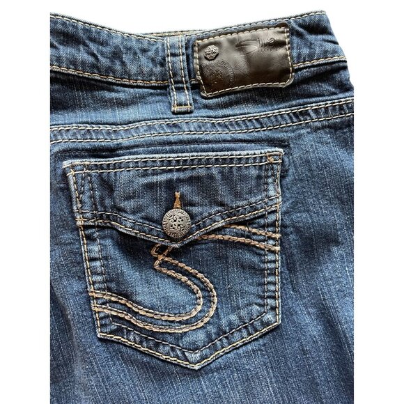 SIZE 18/31 SILVER Aiko Mid Slim Boot Classic Jean stretch top stitch Y2K cowgirl - Picture 6 of 8